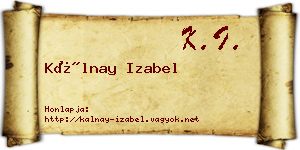 Kálnay Izabel névjegykártya
